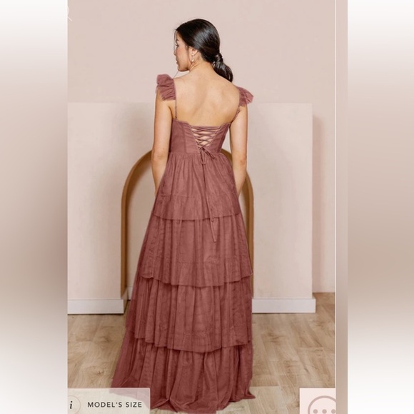 Revelry Tulle Poppy, Size 2, Cinnamon Rose - Picture 2 of 4